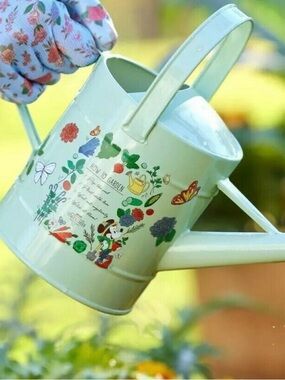 Disney Flower and Garden 2022 Mint Green Floral Watering Can with Garden Print
